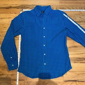 Men’s check blue button up